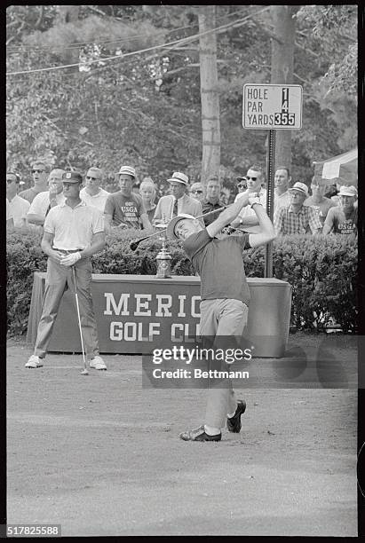 Bobby Cole of South Africa British Amateur Champion, uses his $6,000 drver to tee off in the opening round of the 1966 US Amateur Championship on...