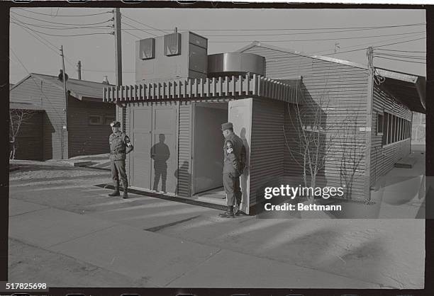 Entrance to military Armistice commission building with MP guards.