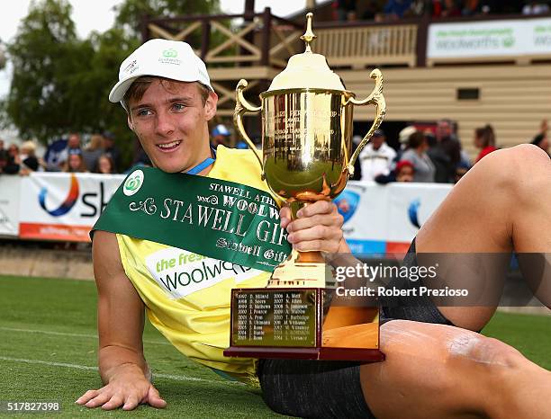 Isaac Dunmall wins Men's 120m Stawell Gift during the 2016 Stawell Gift on March 28, 2016 in Stawell, Australia.