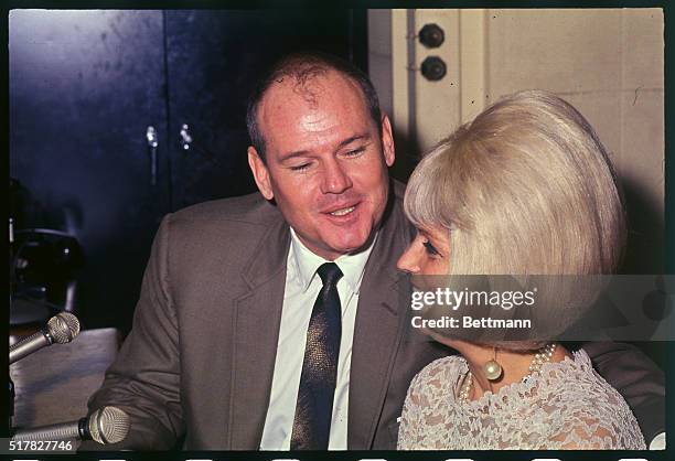Close ups, Dr. Sam Sheppard with wife Ariane, December 8th, at the overseas press club where he said he would not have returned to prison if he had...