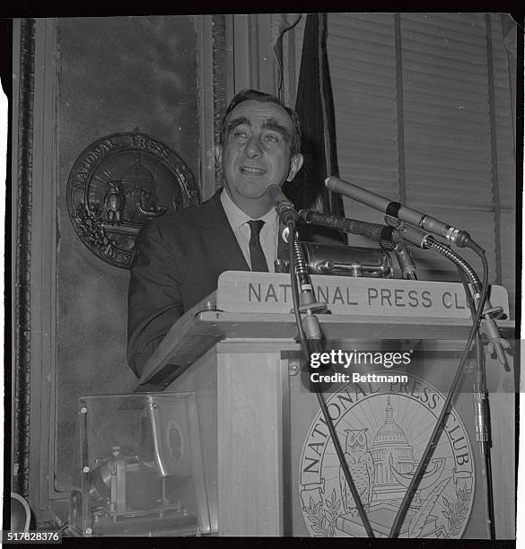 Dr. Edward Teller, called the "father" of the H-bomb, is shown as he addressed the National Press Club. In his speech, Teller renewed his opposition...