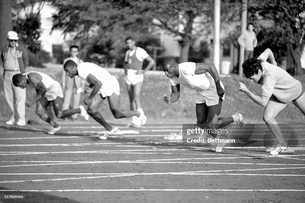 Bob Hayes Training at Olympics