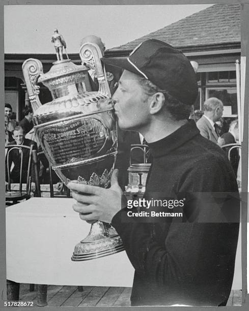 South Africa's Bobby Cole is pictured here on June 11th kissing the cup after he won the Amateur Golf Championship by beating Scotland's Ronnie Shade...