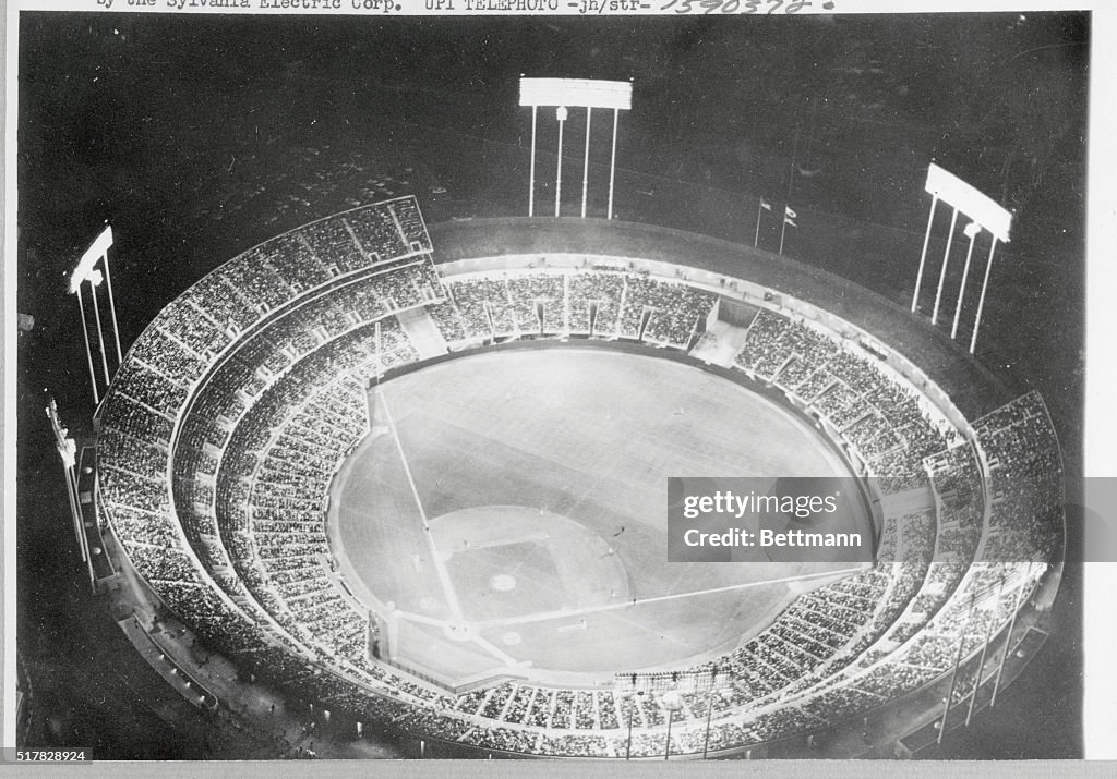 View of Alameda County Stadium at Night