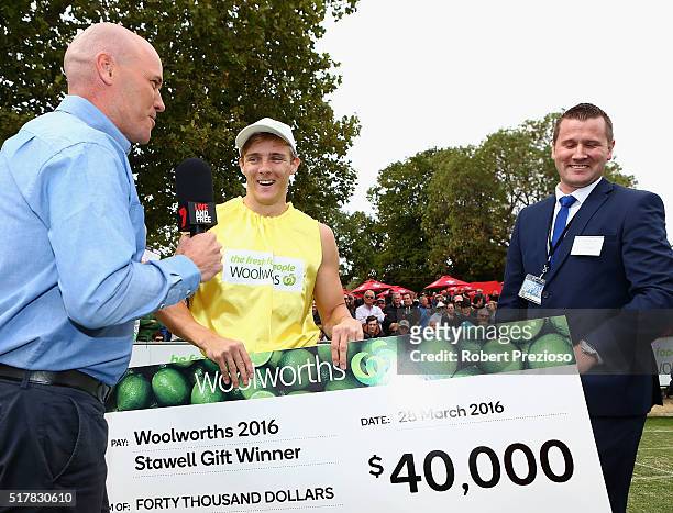 Isaac Dunmall wins Men's 120m Stawell Gift during the 2016 Stawell Gift on March 28, 2016 in Stawell, Australia.