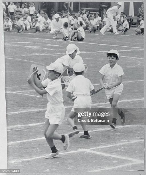 An Athletic Prince. Tokyo, Japan: Prince Hiro , 8-year-old son of Japan's Crown Prince Akihito and Princess Michiko, plays with his school mates in a...