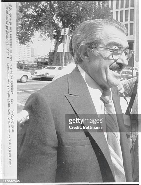Newark, New Jersey: Teamster boss Anthony "Tony Pro" Provezano enters Federal Court 7/10 where he was sentenced on labor extortion charges.