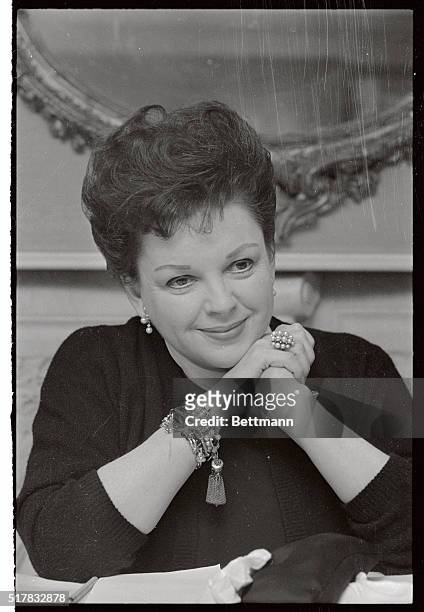 Judy Garland appeared in a press conference today at the Hotel Carlyle along with producer Stanley Kramer as the latter announced Judy's comeback to...
