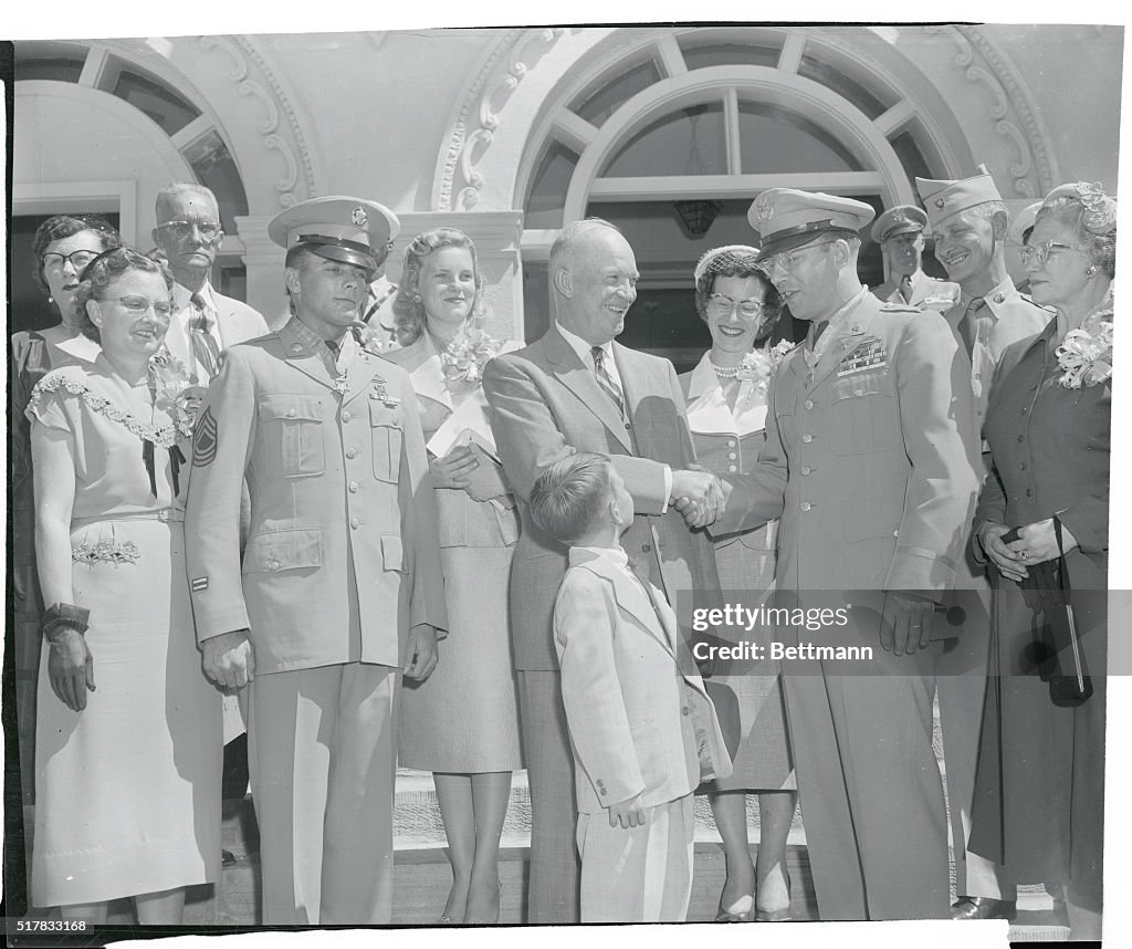 President Eisenhower Congratulating Benjamin Wilson