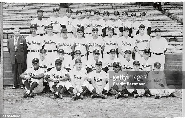 This is an official team photo of the Cleveland Indians, leaders in the American League pennant race and almost certain to be the World Series team....