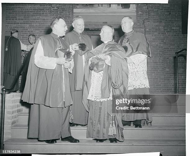 Shown left to right, Bishop Jerome Hannan, Auxiliary Bishop Henry Klonowski, Archbishop Amleto Gicognani, Bishop Patrick O'Boyle.