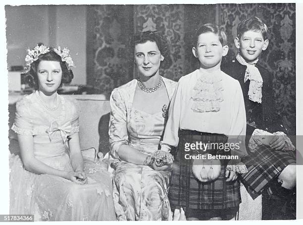Princess Alexandra posed for this picture with her mother and two brothers, Prince Michael and Prince Edward, in 1948. The Duke was killed early in...