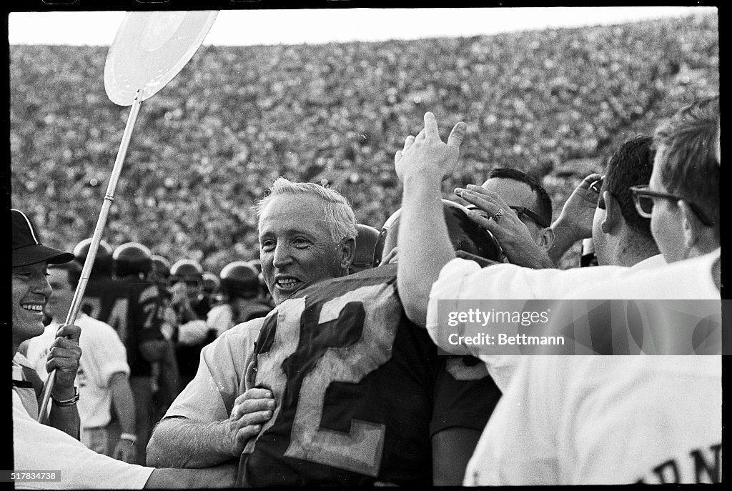 John McKay Reacting After Trojans Score Touchdown