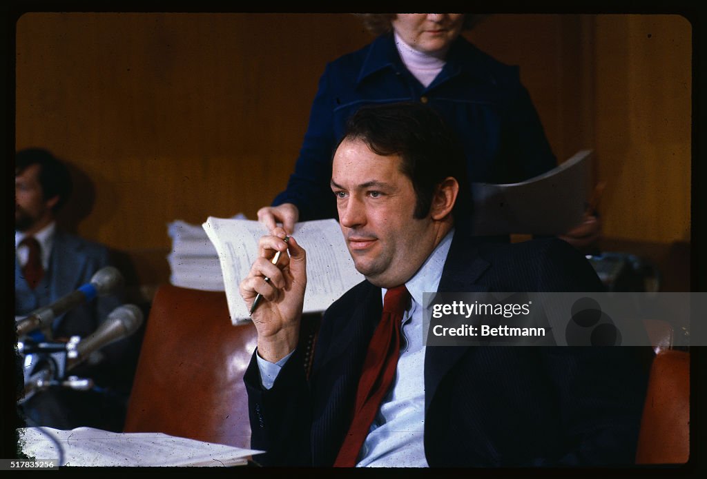 Bill Bradley Sitting at Senate Table