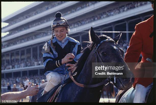 Jockey Ronnie Franklin on top of Spectacular Bid head toward the winner's circle after winning the 105th Kentucky Derby. At the end of the 1 1/4 mile...
