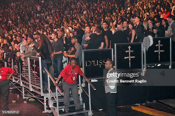 General view of guests at the D'USSE VIP Riser At Rihanna: ANTI World Tour at Barclays Center on March 27, 2016 in New York City.