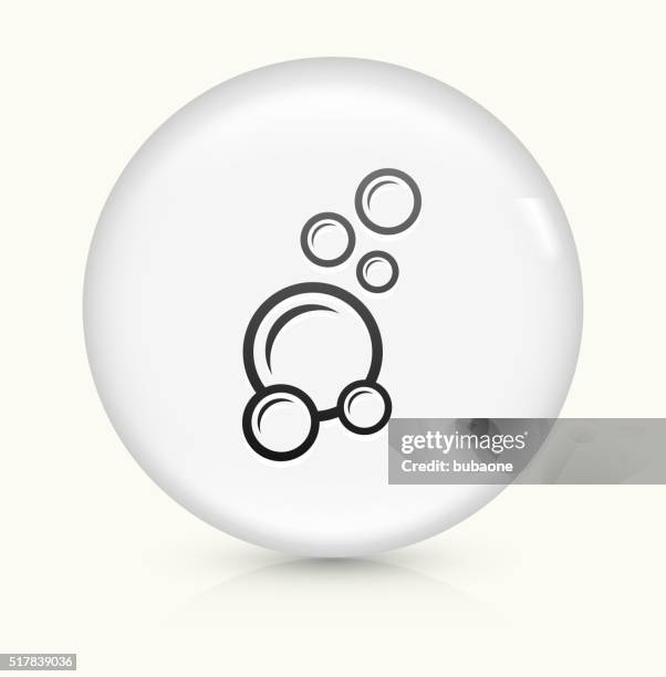 soap bubbles icon on white round vector button - soap bubbles on white stock illustrations