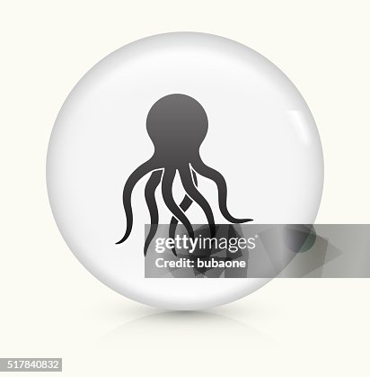 Octopus icon on white round vector button Octopus icon on white round vector button