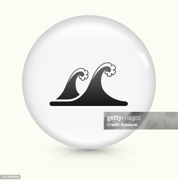 tsunami icon on white round vector button - 2004 tsunami stock illustrations