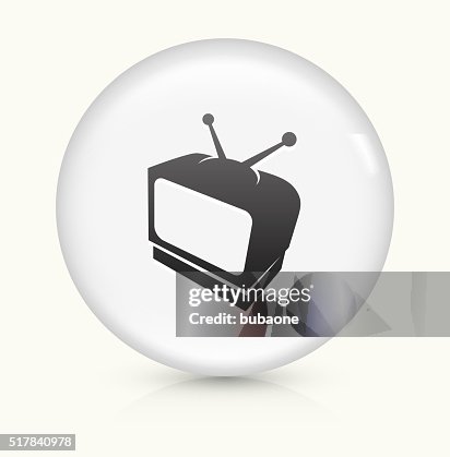 Television icon on white round vector button Television icon on white round vector button