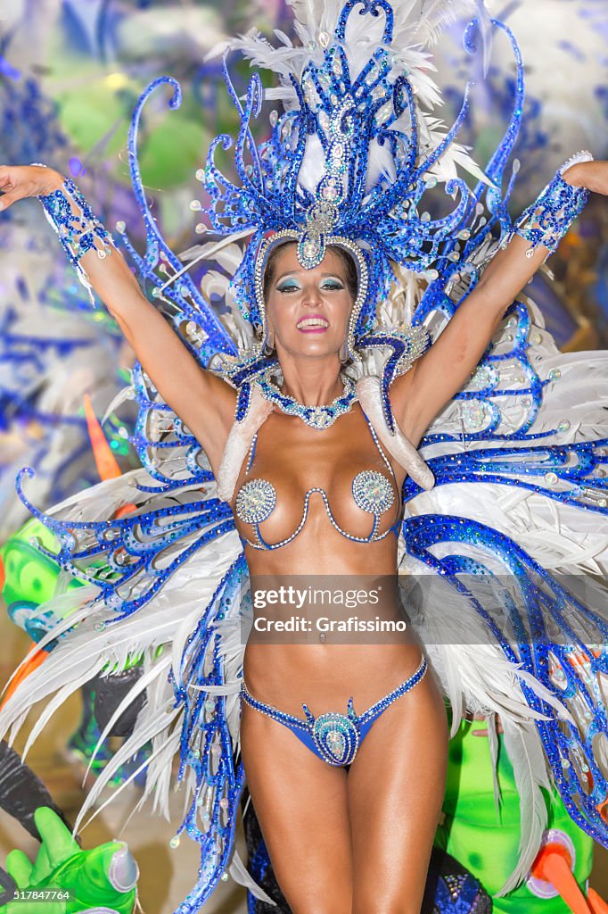 Female dancer at carnival in Argentina Gualeguaychu