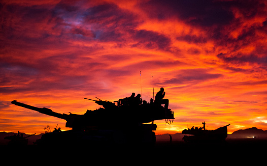 MIA1 Abrams Tank at Sunset