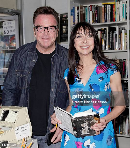 Tom Arnold and Illeana Douglas attend Illeana Douglas's book reading for 'I Blame Dennis Hopper' at Larry Edmunds Bookshop on March 26, 2016 in...