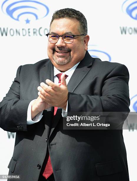 Comic-Con Spokesman David Glanzer at a press conference on Day 1 of WonderCon 2016 held at Los Angeles Convention Center on March 25, 2016 in Los...