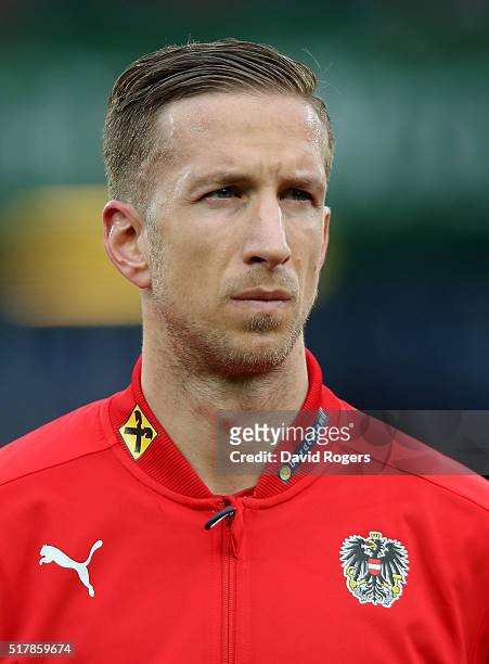 Portrait of Marc Janko of Austria during the international friendly match between Austria and Albania at the Ernst Happel Stadium on March 26, 2016...
