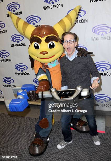 Actor James Arnold Taylor promotes "Ratchet and Clank" on Day 1 of WonderCon 2016 held at Los Angeles Convention Center on March 25, 2016 in Los...