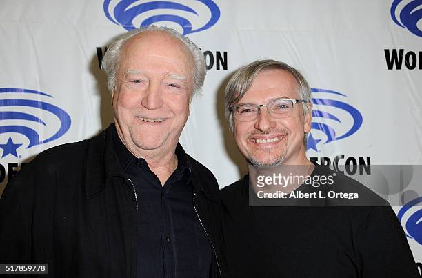 Actor Scott Wilson and producer Glen Mazzara promote A&E's "Damien" on Day 1 of WonderCon 2016 held at Los Angeles Convention Center on March 25,...