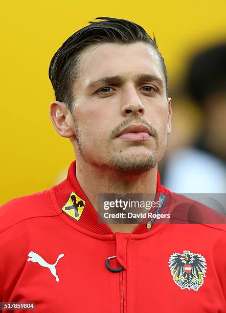 Portrait of Zlatko Junuzovic of Austria during the international friendly match between Austria and Albania at the Ernst Happel Stadium on March 26,...