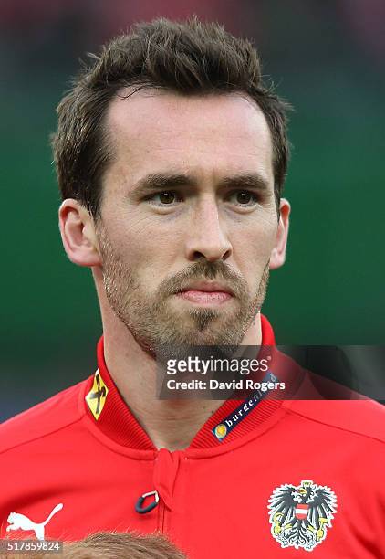 Portrait of Christian Fuchs of Austria during the international friendly match between Austria and Albania at the Ernst Happel Stadium on March 26,...