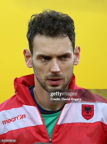 Portrait of Etrit Berisha of Albania during the international friendly match between Austria and Albania at the Ernst Happel Stadium on March 26,...