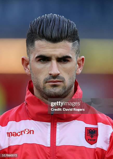 Portrait of Elseid Hysaj of Albania during the international friendly match between Austria and Albania at the Ernst Happel Stadium on March 26, 2016...