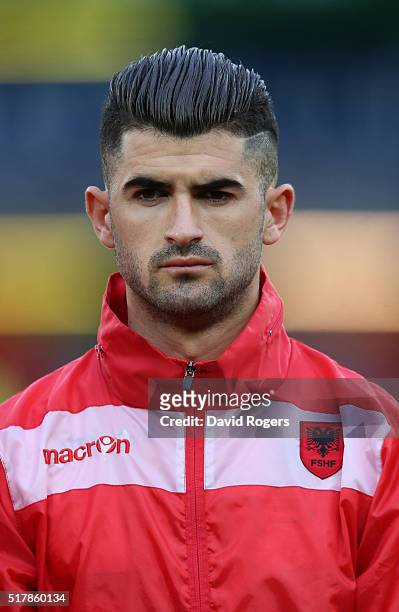 Portrait of Elseid Hysaj of Albania during the international friendly match between Austria and Albania at the Ernst Happel Stadium on March 26, 2016...