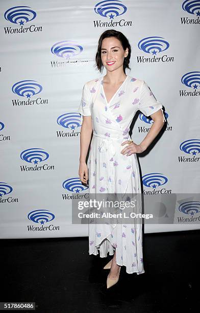 Actress Allison Scagliotti promotes "Stitchers" on Day 1 of WonderCon 2016 held at Los Angeles Convention Center on March 25, 2016 in Los Angeles,...