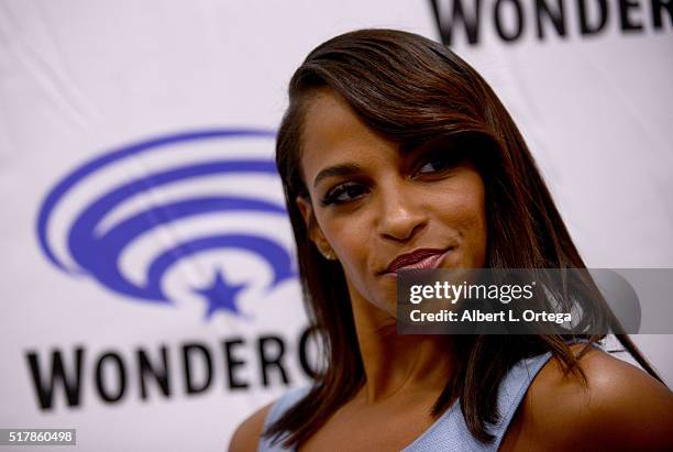 Actress Megalyn Echikunwoke promotes A&E's "Damien" on Day 1 of WonderCon 2016 held at Los Angeles Convention Center on March 25, 2016 in Los...