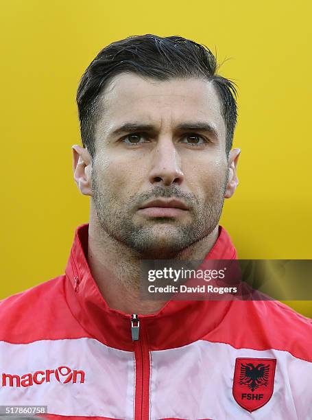 Portrait of Lorik Cana of Albania during the international friendly match between Austria and Albania at the Ernst Happel Stadium on March 26, 2016...