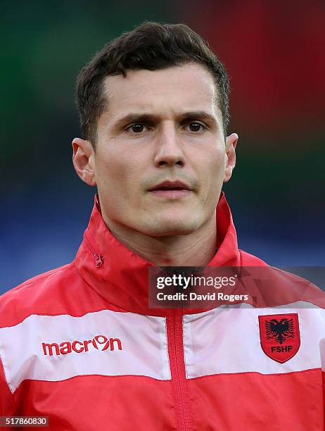 Portrait of Taulant Xhaka of Albania during the international friendly match between Austria and Albania at the Ernst Happel Stadium on March 26,...