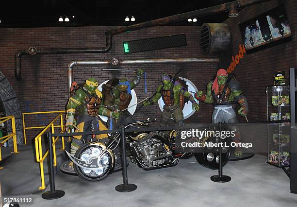 The Paramount booth while promoting Teenage Mutant Ninja Turtles: Out Of The Shadows" on Day 1 of WonderCon held at Los Angeles Convention Center on...