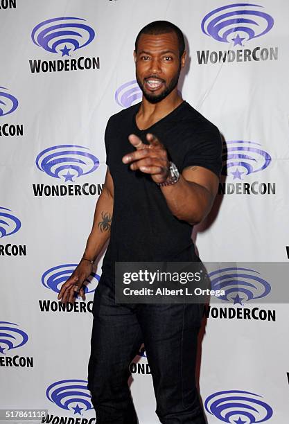 Actor Isaiah Mustafa promotes"Shadow Hunters" on Day 1 of WonderCon 2016 held at Los Angeles Convention Center on March 25, 2016 in Los Angeles,...