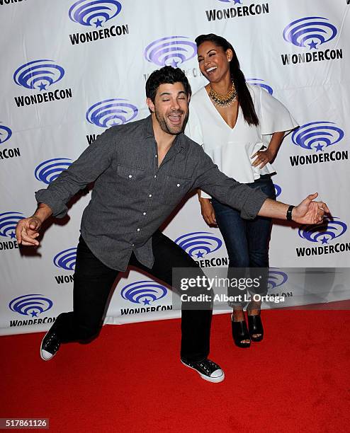 Actor Damon Dayoub and actress Salli Richardson promote"Stitchers" on Day 1 of WonderCon 2016 held at Los Angeles Convention Center on March 25, 2016...