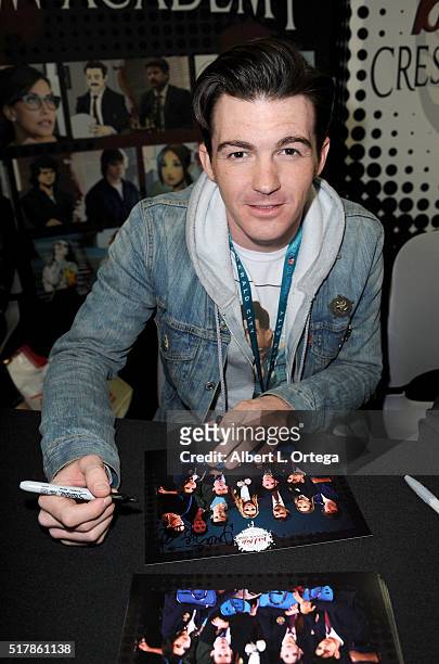 Actor Drake Bell promotes "Bad Kids of Crestview Academy" on Day 1 of WonderCon 2016 held at Los Angeles Convention Center on March 25, 2016 in Los...