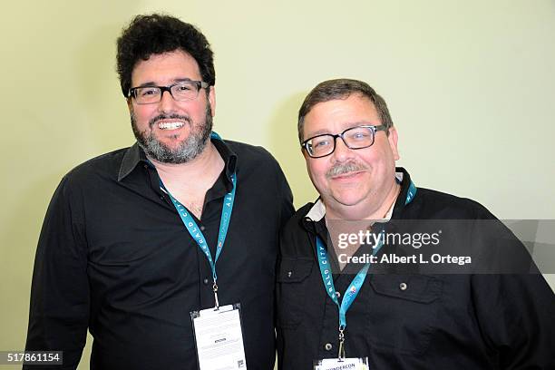 Writers Mark Altman and Ed Gross on Day 1 of WonderCon held at Los Angeles Convention Center on March 25, 2016 in Los Angeles, California.