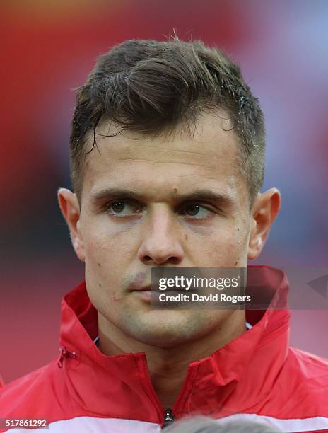 Portrait of Amir Abrashi of Albania during the international friendly match between Austria and Albania at the Ernst Happel Stadium on March 26, 2016...