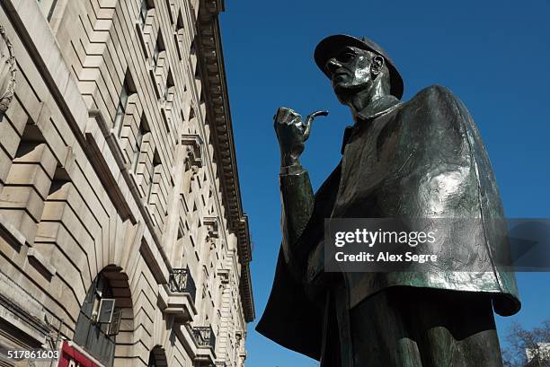 Sherlock Holmes statue at Baker Street, London, UK