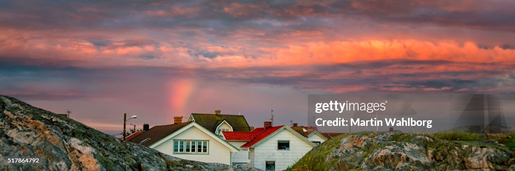 Bohuslan island village sunset