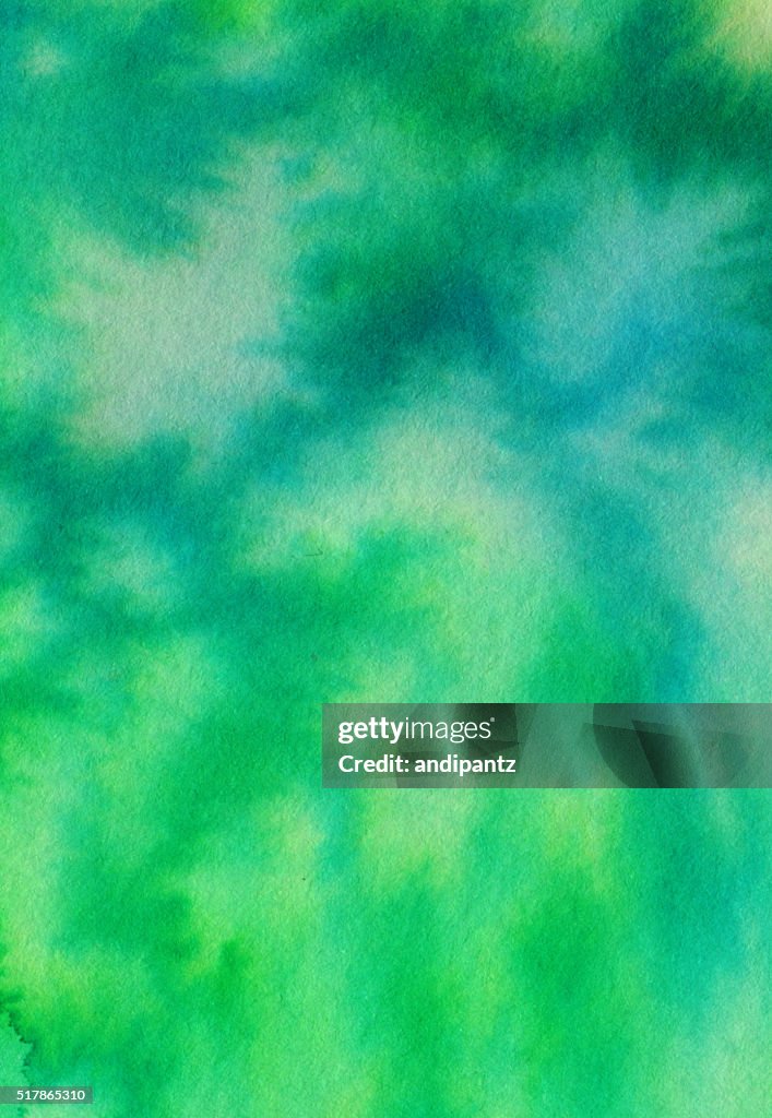 Blue and green hand painted background with subtle texture