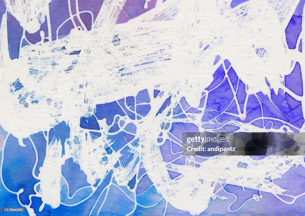 Blue and purple hand painted background with texture